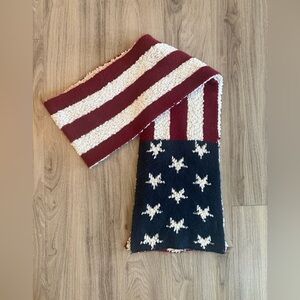 Knit American Flag Scarf, Red, White & Blue Cozy Wrap